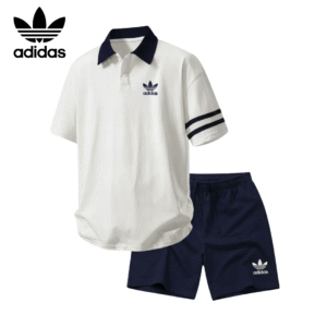 AD® Retro Contrast Collar Polo & Shorts Set