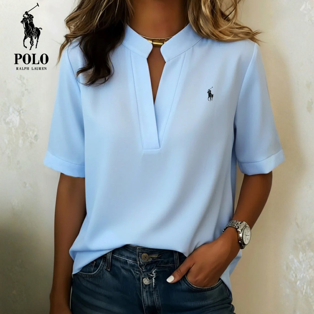 RLĀ® Sophisticated Keyhole Collar Blouse - Image 2